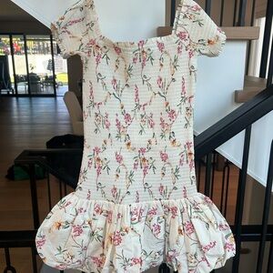 H&M Cream Floral Mini Dress